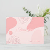 Carte de remerciement personnalisée Rose Doodle (Debout devant)