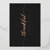 Carte de remerciement personnalisée rose gold noir (Recto)