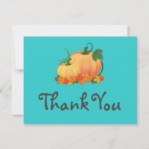 Carte de remerciement Petite Citrouille Turquoise
