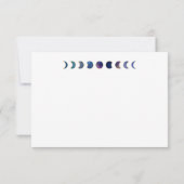 Carte de remerciement Phase Lunaire Céleste (Dos)