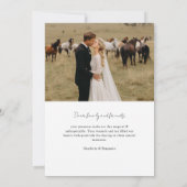 Carte de remerciement photo à monogramme de crête (Dos)