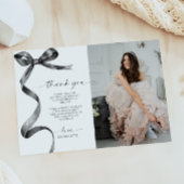 Carte de remerciement photo à ruban noir