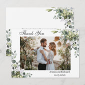 Carte de remerciement photo aquarelle Eucalyptus (Devant / Derrière)