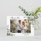 Carte de remerciement photo aquarelle Eucalyptus (Debout devant)