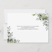 Carte de remerciement photo aquarelle Eucalyptus (Dos)