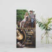 Carte de remerciement photo avec bottes de campagn (Debout devant)