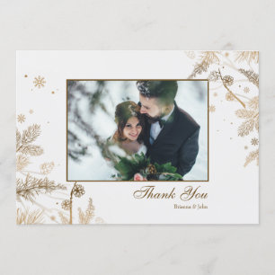 Carte de remerciement photo avec branches d'hiver