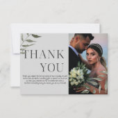 Carte de remerciement photo avec simple verdure (Devant)