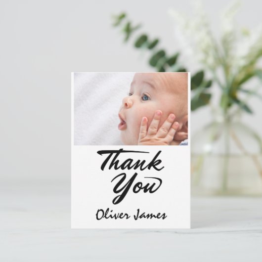 Carte de Remerciement Photo Baby Shower Adresse de (Debout devant)