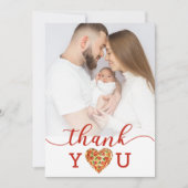 Carte de remerciement photo Baby Shower Pizza – Dr (Devant)