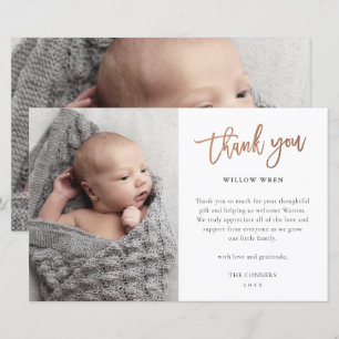 Carte de remerciement photo bébé budget
