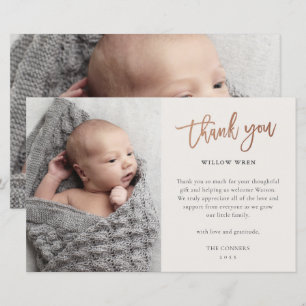 Carte de remerciement photo bébé budget