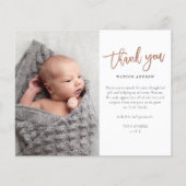 Carte de remerciement photo bébé budget (Devant)