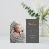 Carte de remerciement photo bébé budget (Debout devant)