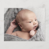 Carte de remerciement photo bébé budget (Dos)