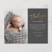 Carte de remerciement photo bébé budget (Devant)
