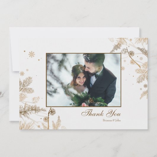 Carte de remerciement photo Branches d'hiver (Devant)