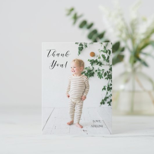 Carte de remerciement photo d'anniversaire (Debout devant)