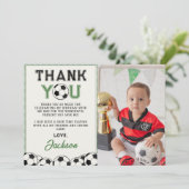 Carte de remerciement photo d'anniversaire avec ba (Debout devant)