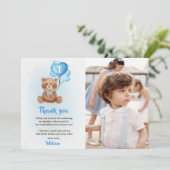 Carte de remerciement photo d'anniversaire ballon  (Debout devant)