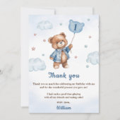 Carte de remerciement photo d'anniversaire ballon  (Devant)