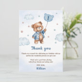 Carte de remerciement photo d'anniversaire ballon  (Debout devant)