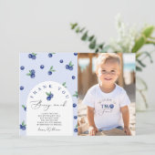 Carte de remerciement photo d'anniversaire Blueber (Debout devant)