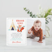 Carte de remerciement photo d'anniversaire boho re (Debout devant)