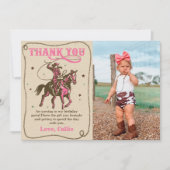 Carte de remerciement photo d'anniversaire de cowg (Devant)