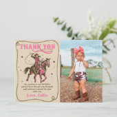 Carte de remerciement photo d'anniversaire de cowg (Debout devant)