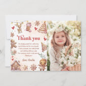 Carte de remerciement photo d'anniversaire de Noël (Devant)