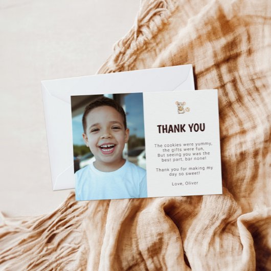 Carte de remerciement photo d'anniversaire de sour