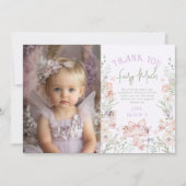 Carte de remerciement photo d'anniversaire enchant (Devant)
