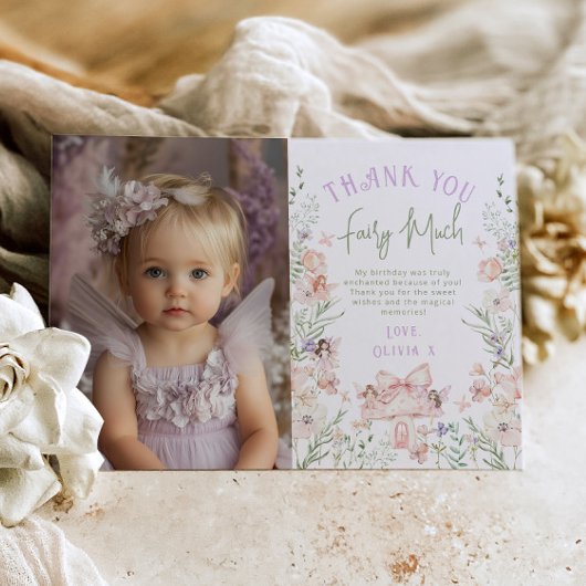 Carte de remerciement photo d'anniversaire enchant
