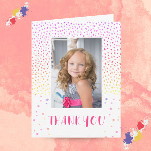 Carte de remerciement photo d'anniversaire fille r