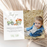 Carte de remerciement photo d'anniversaire Tracteu<br><div class="desc">Carte de remerciement photo d'anniversaire de ferme Tracteur & Citrouille</div>