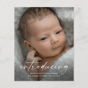 Carte de remerciement photo de bébé à budget