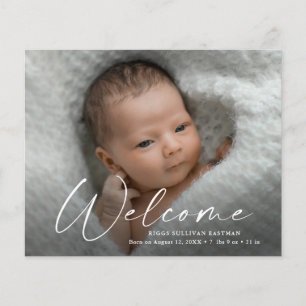 Carte de remerciement photo de bébé bienvenue à pe