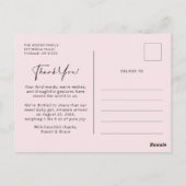 Carte de remerciement photo de bébé fille (Dos)