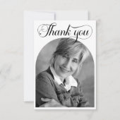 Carte de remerciement photo de deuil élégante (Devant)