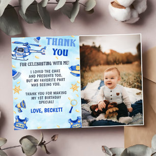 Carte de remerciement photo de fête d'anniversaire