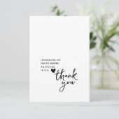 Carte de remerciement photo de mariage avec texte  (Debout devant)