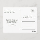 Carte de remerciement photo de mariage de Noël bot (Dos)