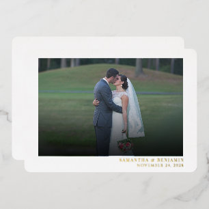 Carte de remerciement photo de mariage moderne écr