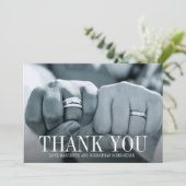 Carte de remerciement photo de mariage simple et é (Debout devant)