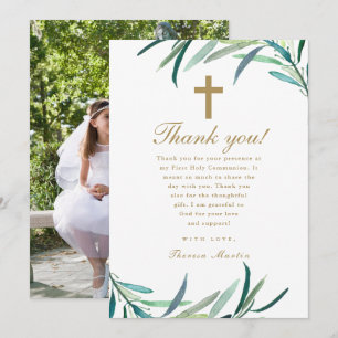 Carte de remerciement photo de première communion