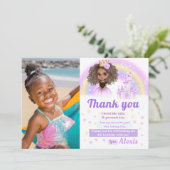Carte de remerciement photo de princesse afro-amér (Debout devant)
