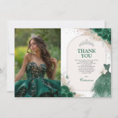 Carte de remerciement photo de Quinceanera argent  (Devant)