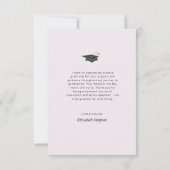 carte de remerciement photo de remise de diplôme é (Dos)