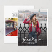 Carte de remerciement photo de remise de diplôme m (Devant / Derrière)